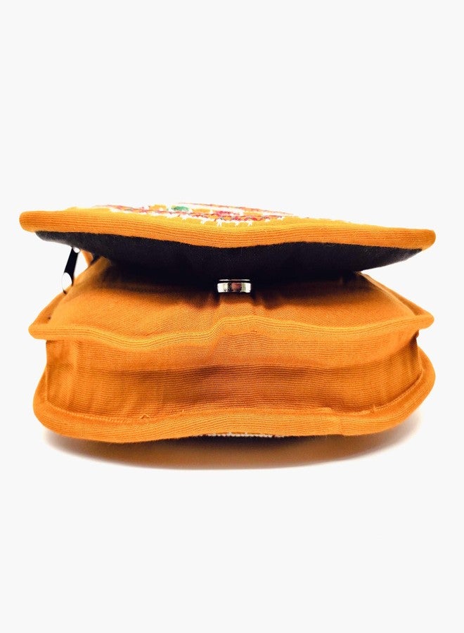 srishopify handicrafts محفظة يد محمولة للبنات من سريشوبيفاي، حقائب بنجارا صغيرة مع جيب للهاتف، محفظة نسائية مصنوعة يدوياً من القطن (متوسطة 8.5 بوصة، مرآة، خرز وتطريز خيوط، محافظ صفراء) - Image 4